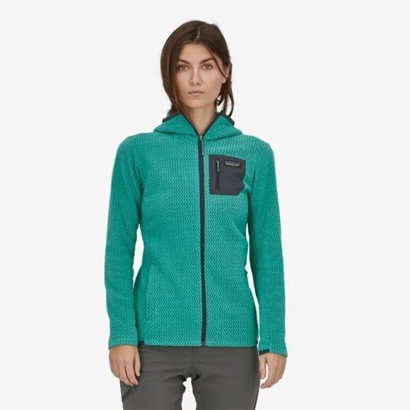 Women's R1® Air Fleece Full-Zip Turquoise Hoody - Picture 2 of 9